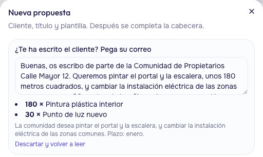 La IA de Plensity lee el correo de un cliente y saca las cantidades que pide